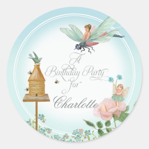 Birthday Party Stickers Flower Fairies Dragonfly