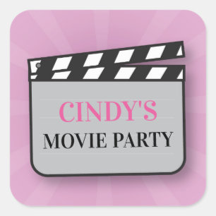 Birthday Party Stickers Movie Film Cinema Night