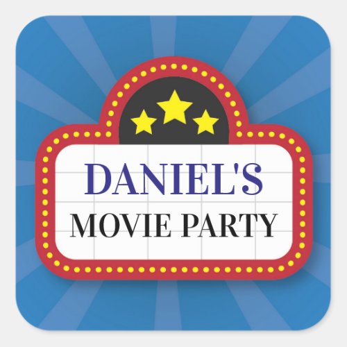 Birthday Party Stickers Movie Film Ticket Night