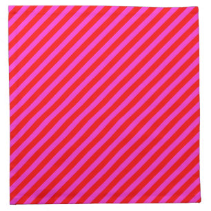 Birthday party stripes pink red pattern cloth napkin