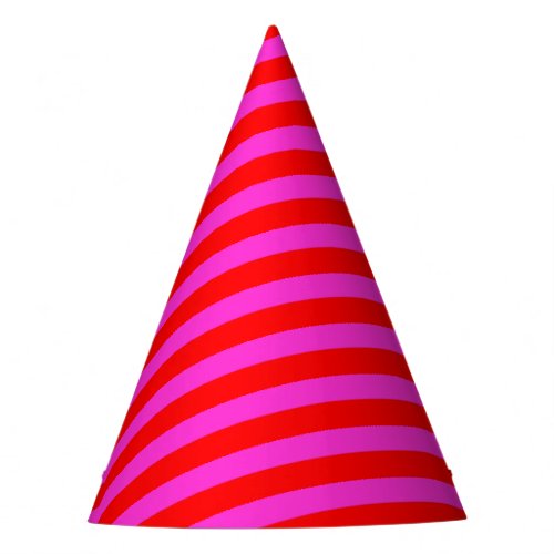 Birthday party stripes pink red pattern party hat
