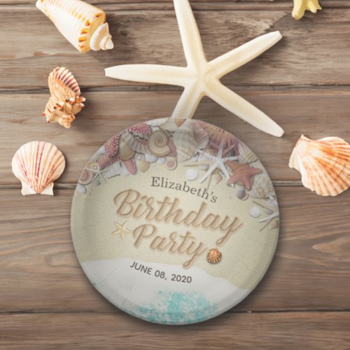 Birthday Party Summer Sea Beach Starfish Sea shell Paper Plates