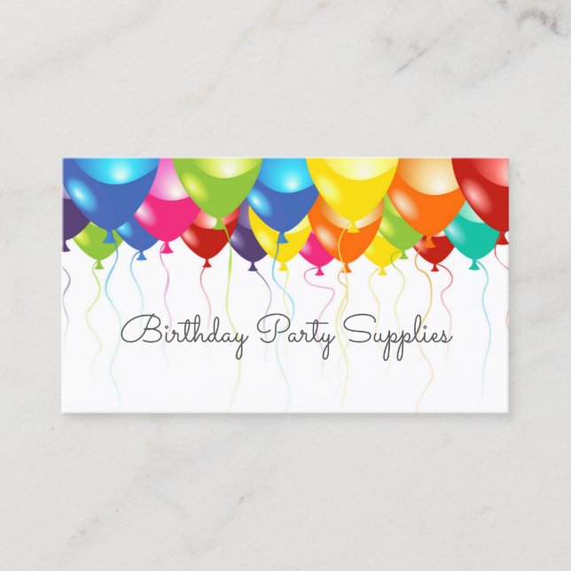 Birthday Party Supplies Balloon Business Card (Front)
