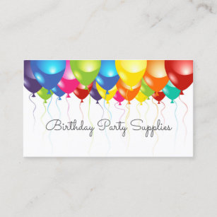 Birthday Party Supplies Balloon Business Card
