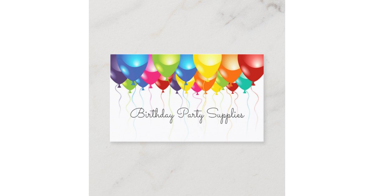 Birthday Party Supplies Balloon Business Card Zazzle