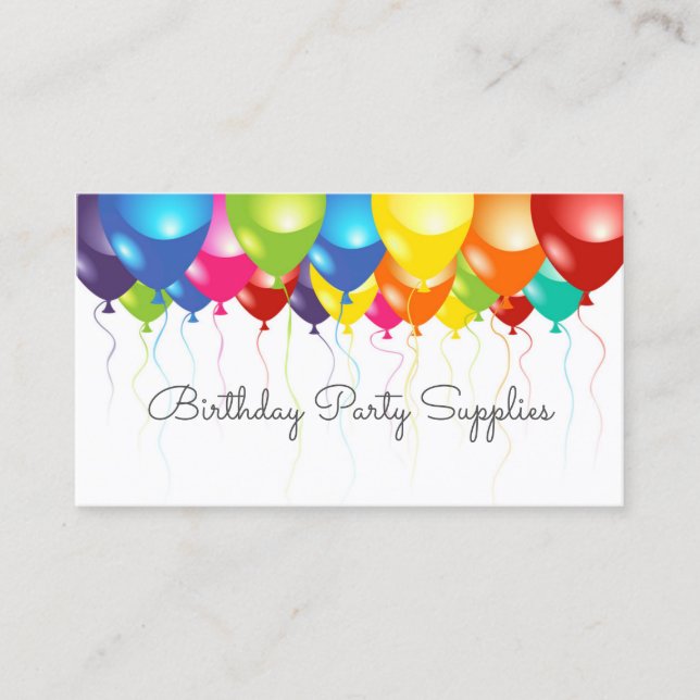 Birthday Party Supplies Balloon Business Card (Front)