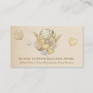 Birthday Party Supplies Balloon Gold Beige Business Card