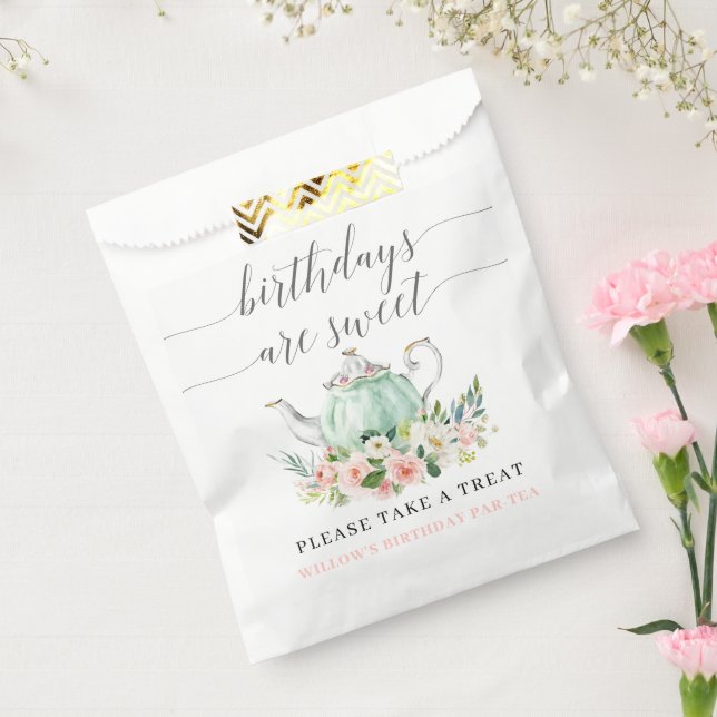 Birthday Party Tea Party Birthdays are Sweet Favor Bag (Sealed)