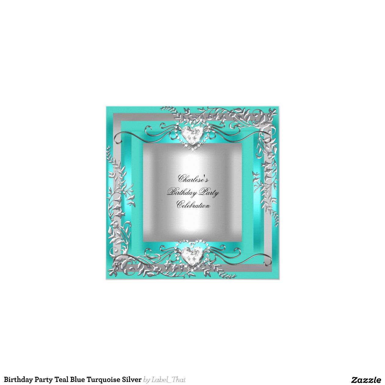 Turquoise And Silver Invitations 8