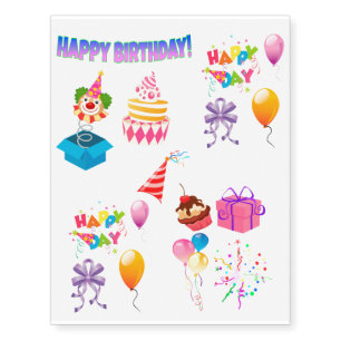Birthday Party Temporary Tattoos