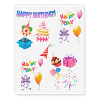 Birthday Party Temporary Tattoos