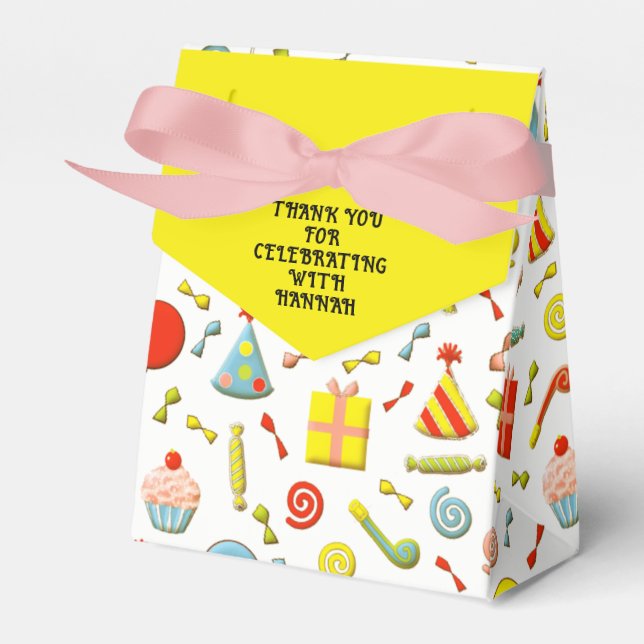 Birthday Party Thank You Favor Boxes (Front Side)
