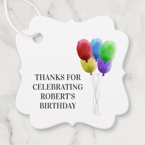 Birthday Party Thank You Gift Tags Balloon Tags Favor Tags