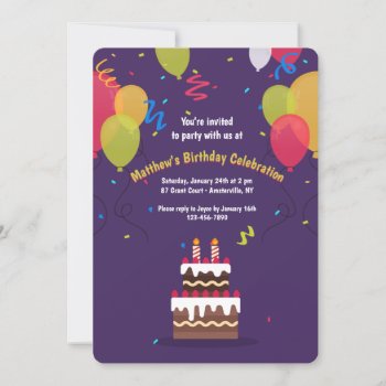 Birthday Party Time Invitation by PixiePrints at Zazzle