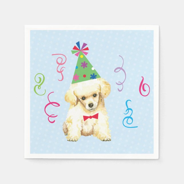 Birthday Party Toy Poodle Napkins (Front)