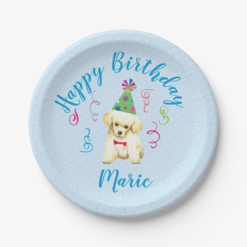 Birthday Party Toy Poodle Paper Plates