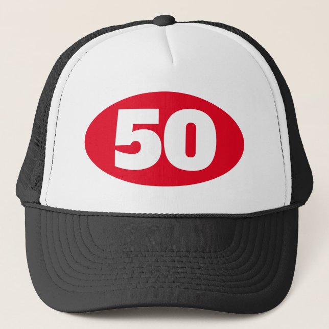 Birthday party trucker hat with custom age number (Front)