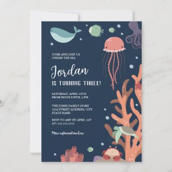 Birthday Party Under The Sea Invitation by LittleBayleigh at Zazzle