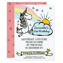 Birthday Party Unicorn Invitation