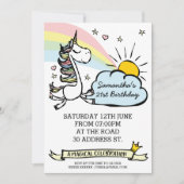 Birthday Party Unicorn Invitation (Front)
