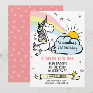 Birthday Party Unicorn Invitation