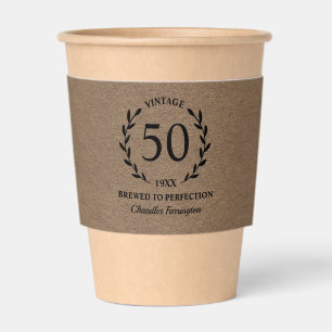 Birthday Party Vintage Brewed To Perfection Funny Coffee Cup Sleeve