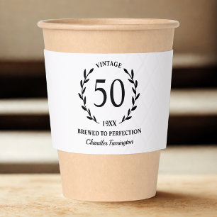 Birthday Party Vintage Brewed To Perfection Funny Coffee Cup Sleeve
