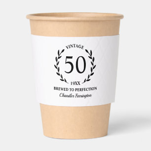 Birthday Party Vintage Brewed To Perfection Funny Coffee Cup Sleeve