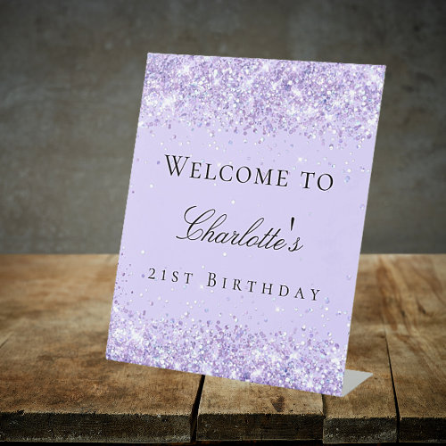 Birthday party violet lavender welcome