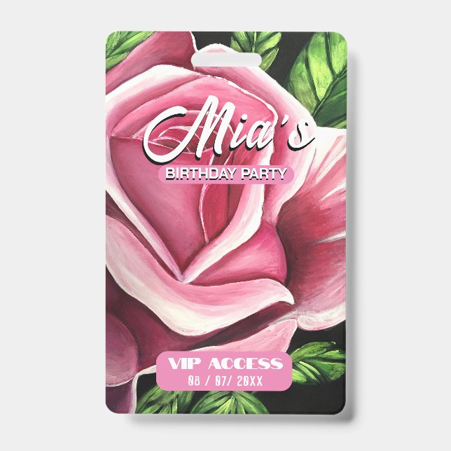 Birthday Party VIP Access Badge (Front)
