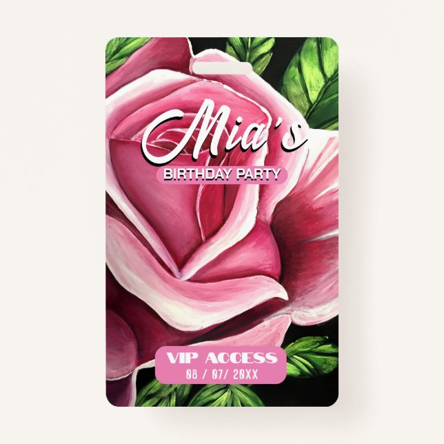 Birthday Party VIP Access Badge (Back)
