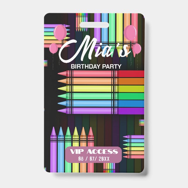 Birthday Party VIP Access Badge (Front)