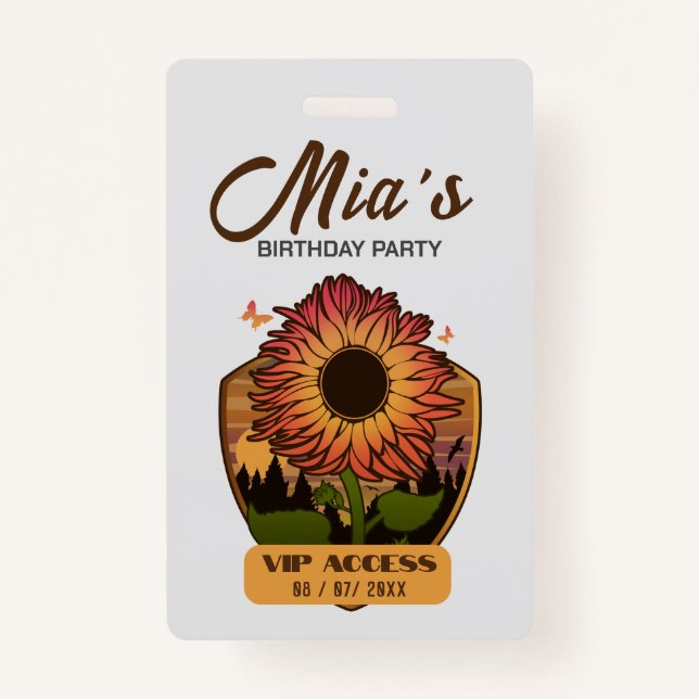 Birthday Party VIP Access Badge (Front)