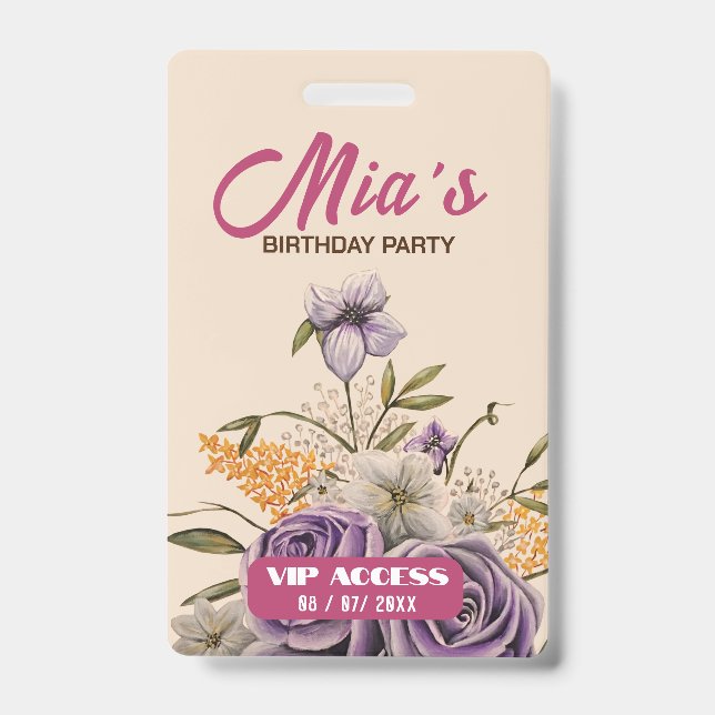 Birthday Party VIP Access Badge (Front)