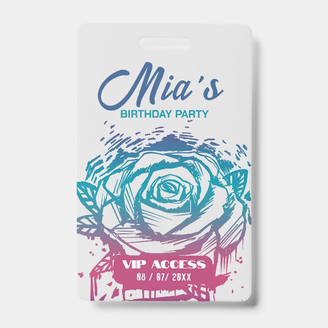 Birthday Party VIP Access Badge (Front)