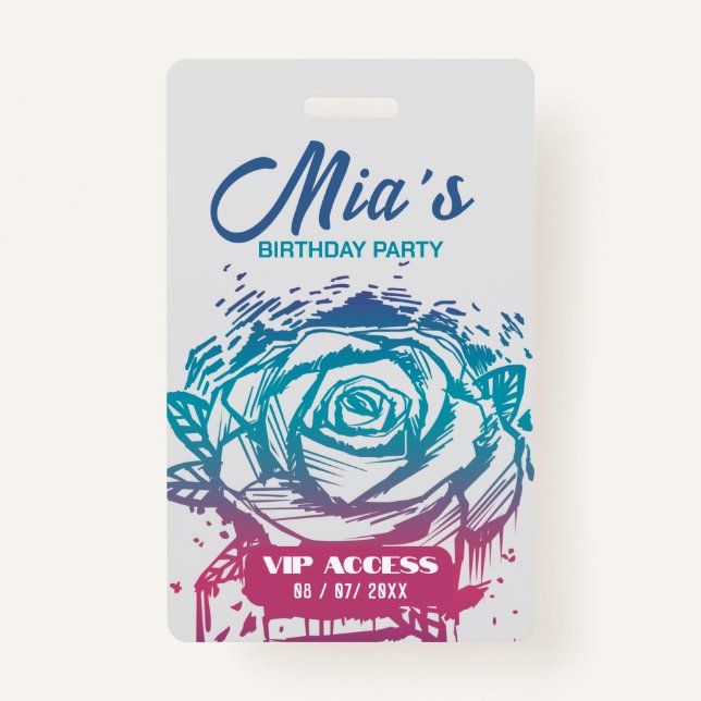 Birthday Party VIP Access Badge (Front)