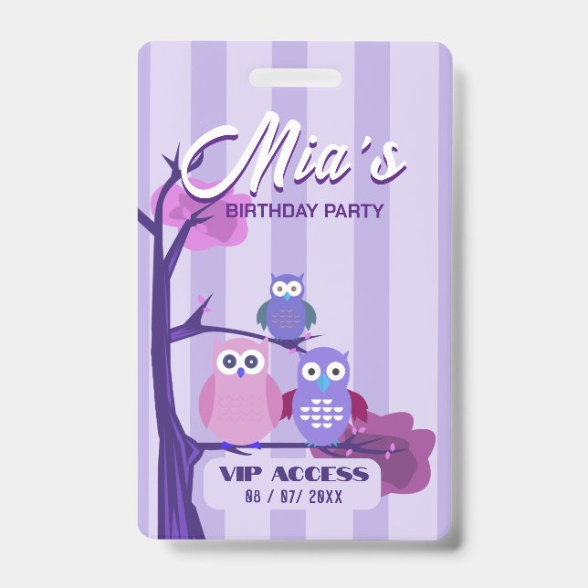 Birthday Party VIP Access Badge (Front)