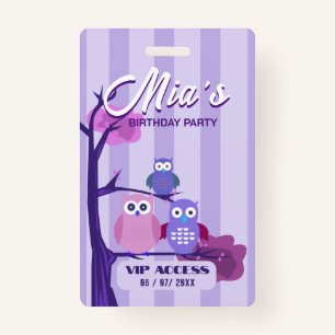 Birthday Party VIP Access Badge