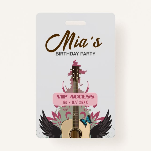 Birthday Party VIP Access Badge (Back)