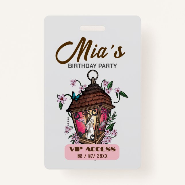 Birthday Party VIP Access Badge (Front)