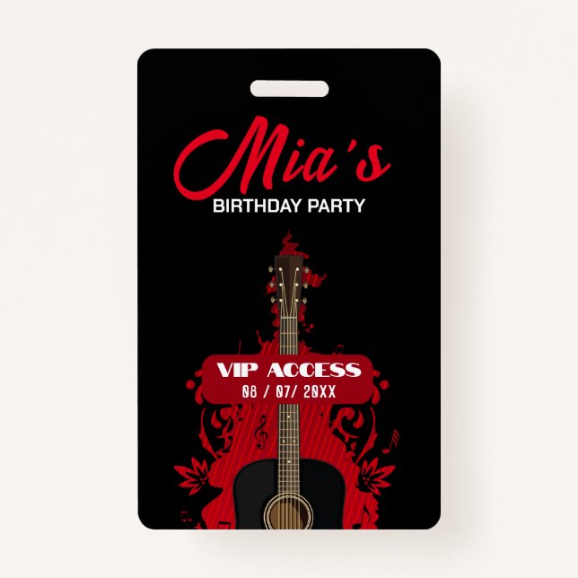 Birthday Party VIP Access Badge (Front)