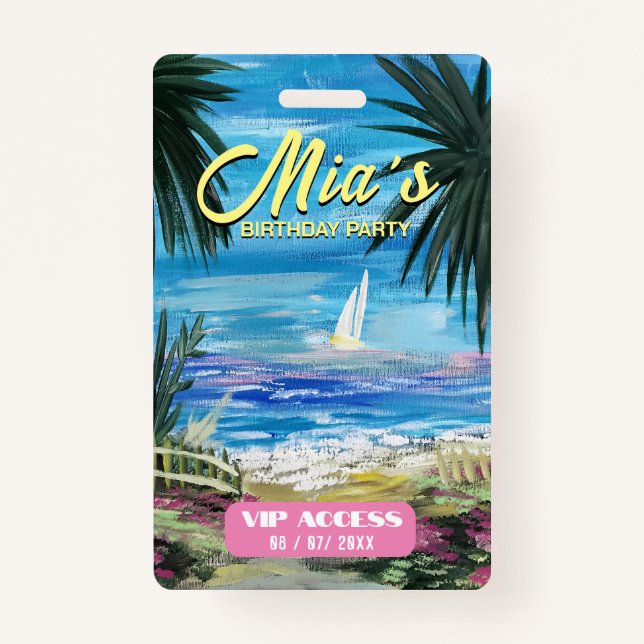 Birthday Party VIP Access Badge (Front)