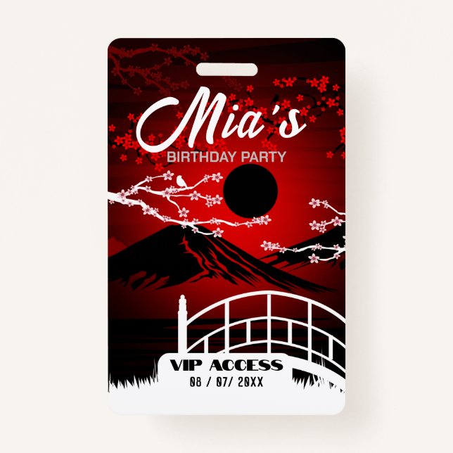 Birthday Party VIP Access Badge (Front)