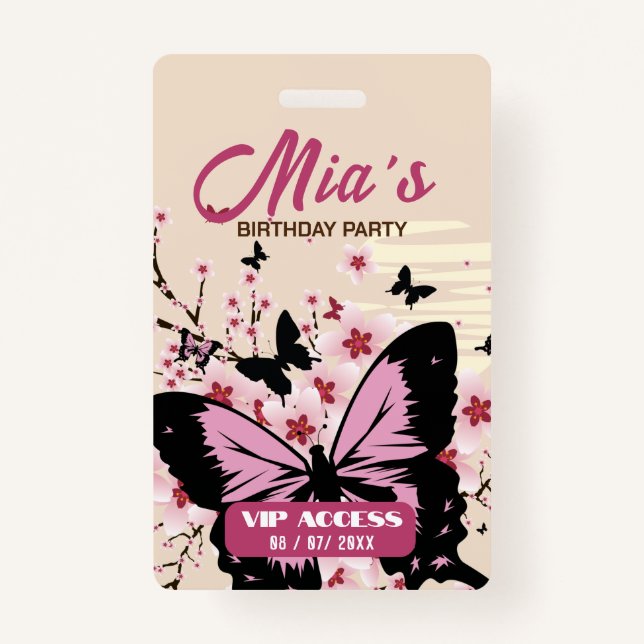 Birthday Party VIP Access Badge (Back)