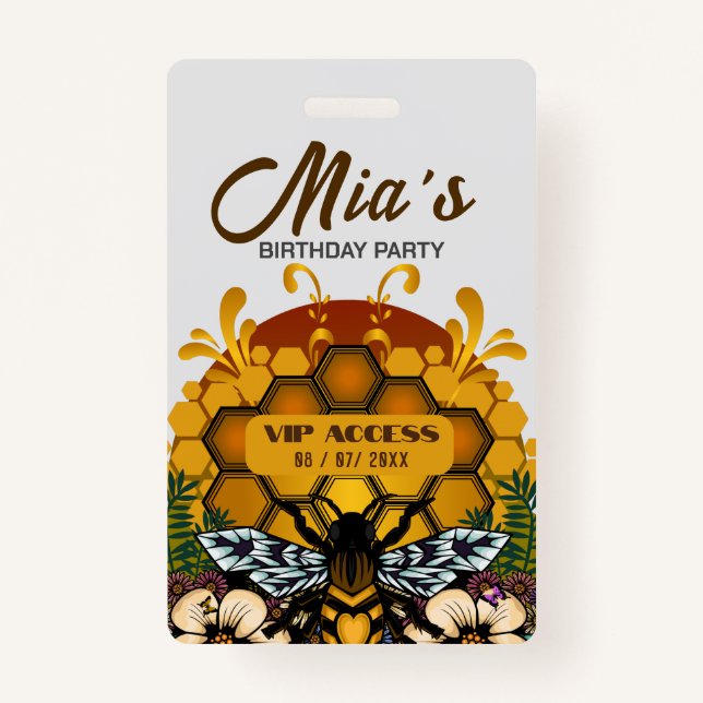 Birthday Party VIP Access Badge (Front)