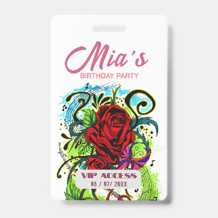 Birthday Party VIP Access Badge