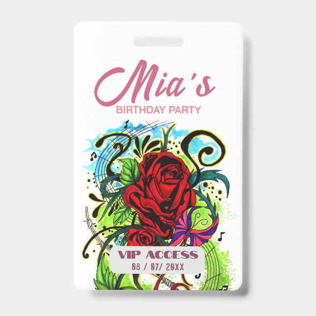 Birthday Party VIP Access Badge (Front)