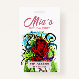 Birthday Party VIP Access Badge