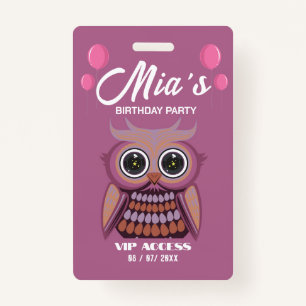 Birthday Party VIP Access Badge