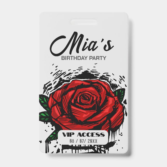 Birthday Party VIP Access Badge (Front)